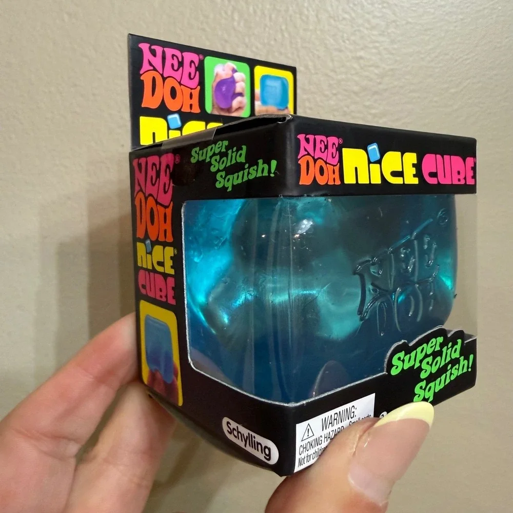 NeeDoh Nice Cube Nee Doh Blue Squishy Fidget Toy Stress Sensory Squeezy NEW - Picture 2 of 6